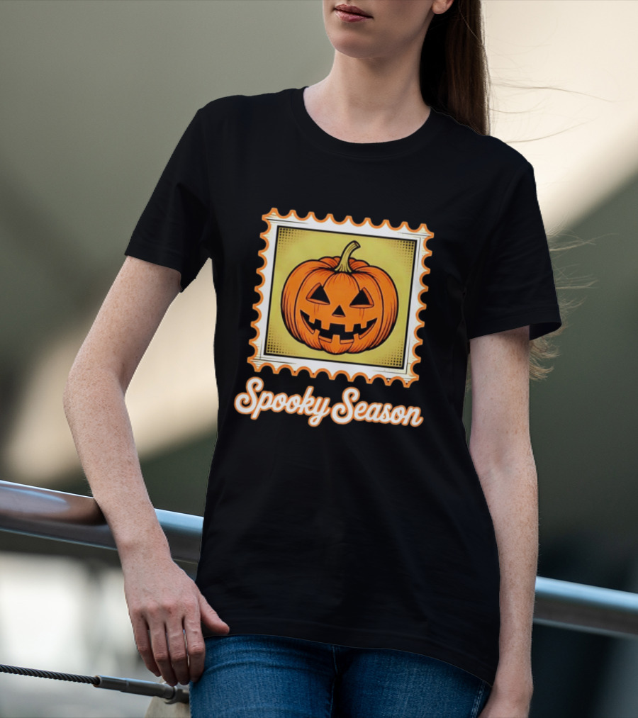 Spooky Season Pumpkin Stamp Halloween T-Shirt