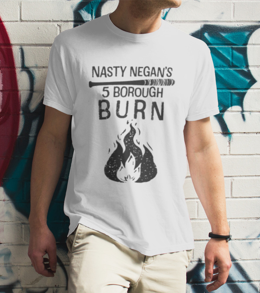 Nasty Negan's 5 Borough Burn Bat And Flame T-Shirt