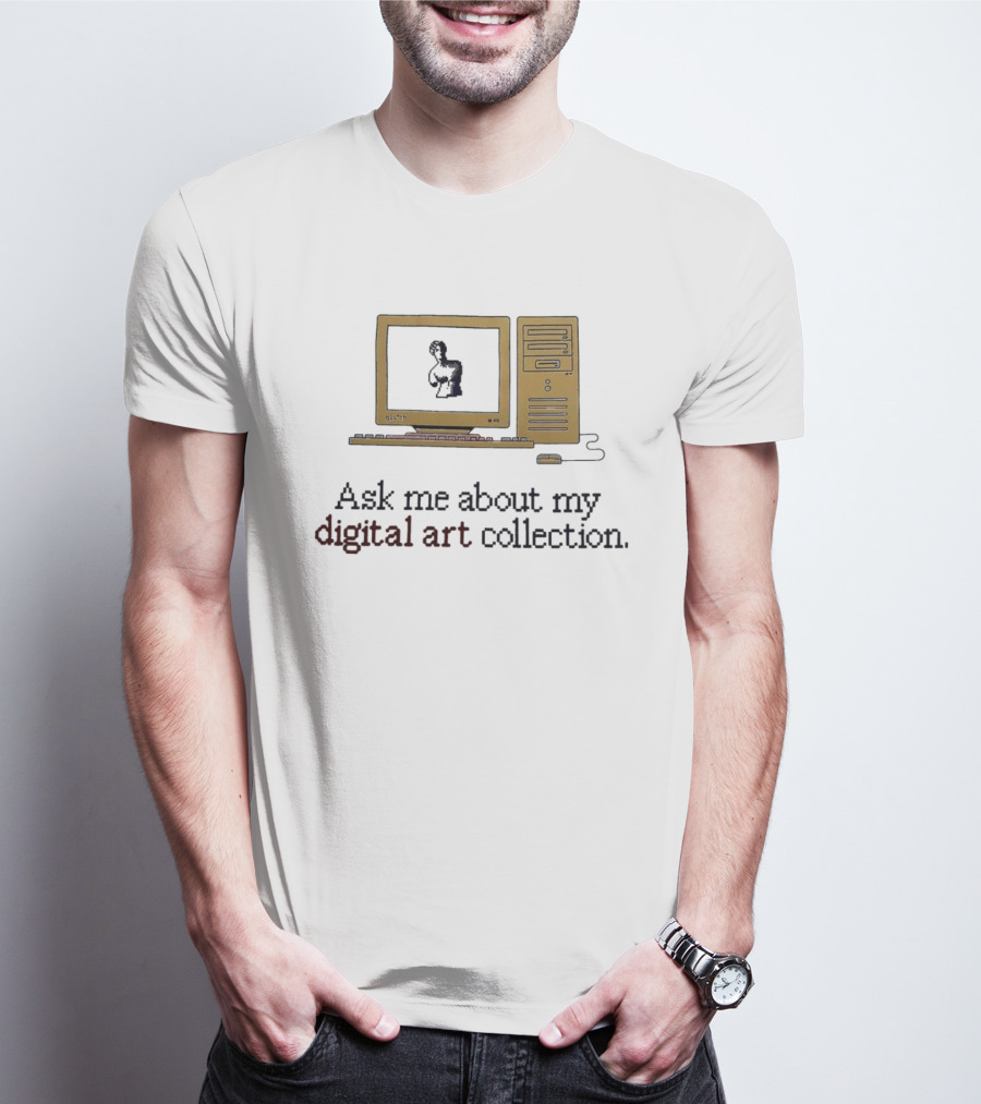 Ask Me About My Digital Art Collection Retro Computer T-Shirt