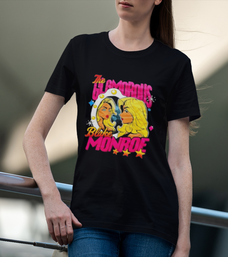 The Glamorous Blake Monroe WWE Wrestling Mirror Reflection Star Accents T-Shirt
