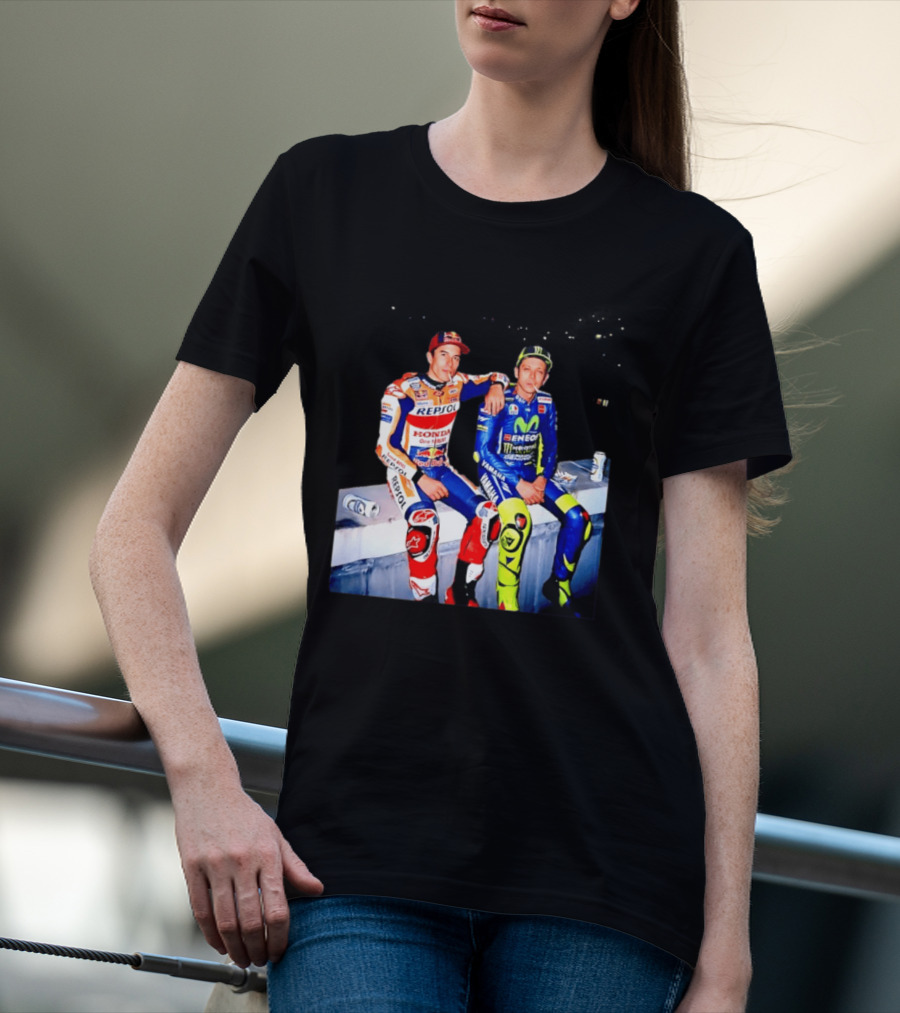 Valentino Rossi Marc Marquez MotoGP Repsol Yamaha Smoking Beer T-Shirt