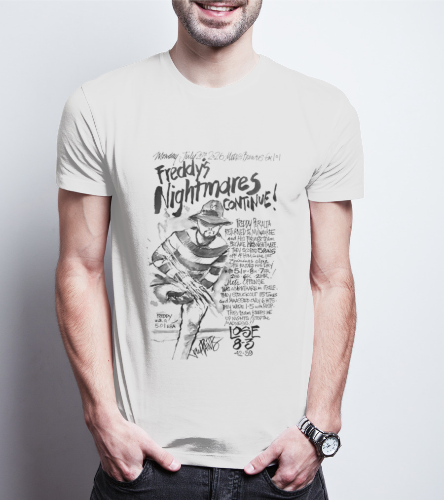 Freddy Peralta Freddy's Nightmares Continue New York Mets T-Shirt
