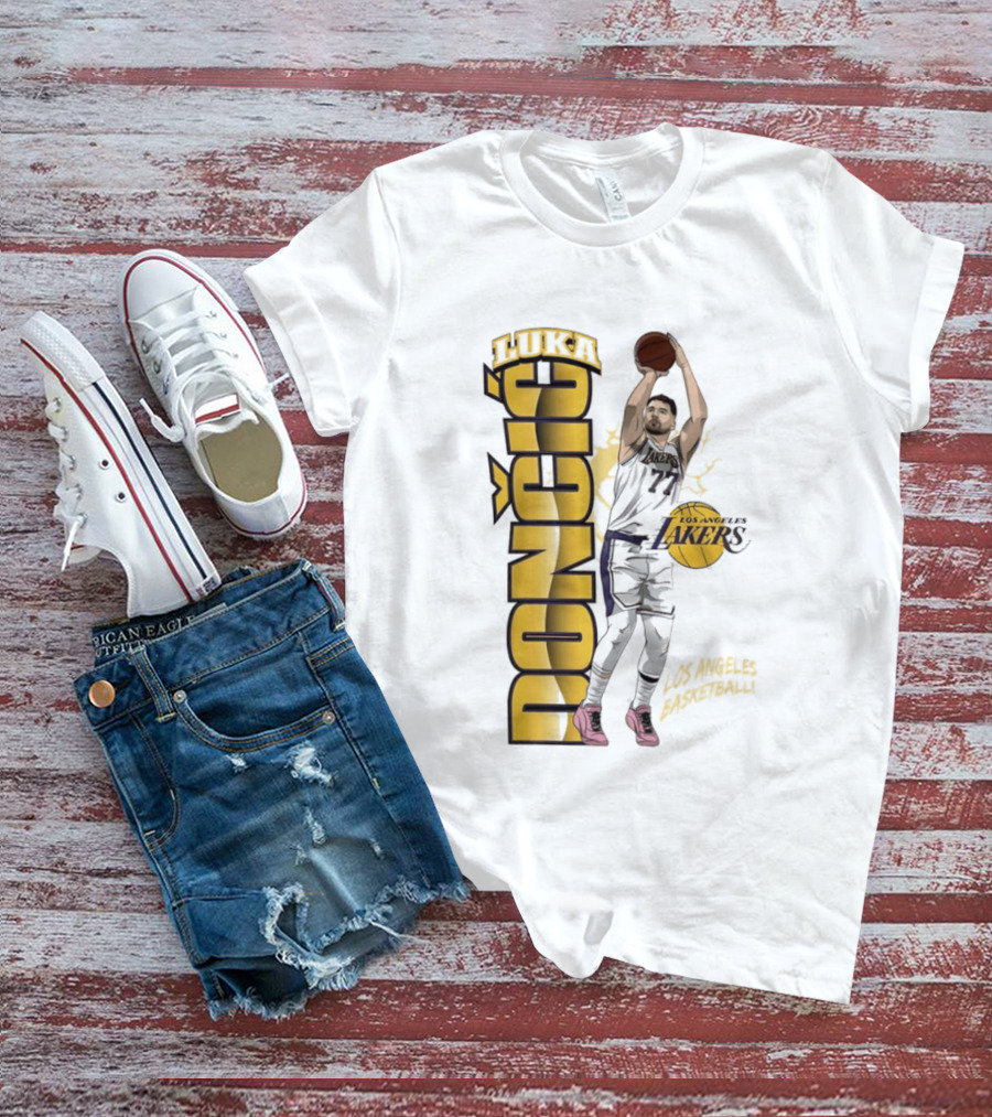 Los Angeles Lakers Luka Dončić Basketball Moment 2026 NBA T-Shirt