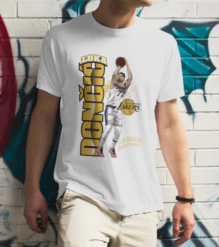 Los Angeles Lakers Luka Dončić Basketball Moment 2026 NBA T-Shirt