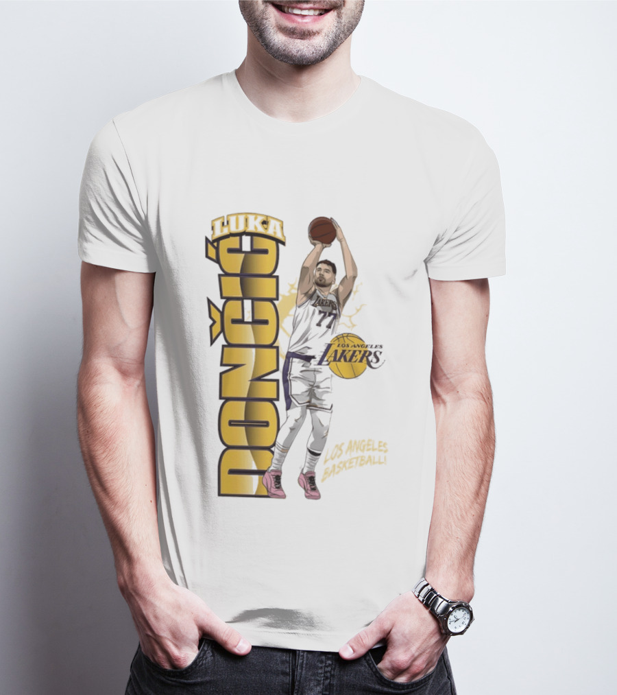 Los Angeles Lakers Luka Dončić Basketball Moment 2026 NBA T-Shirt