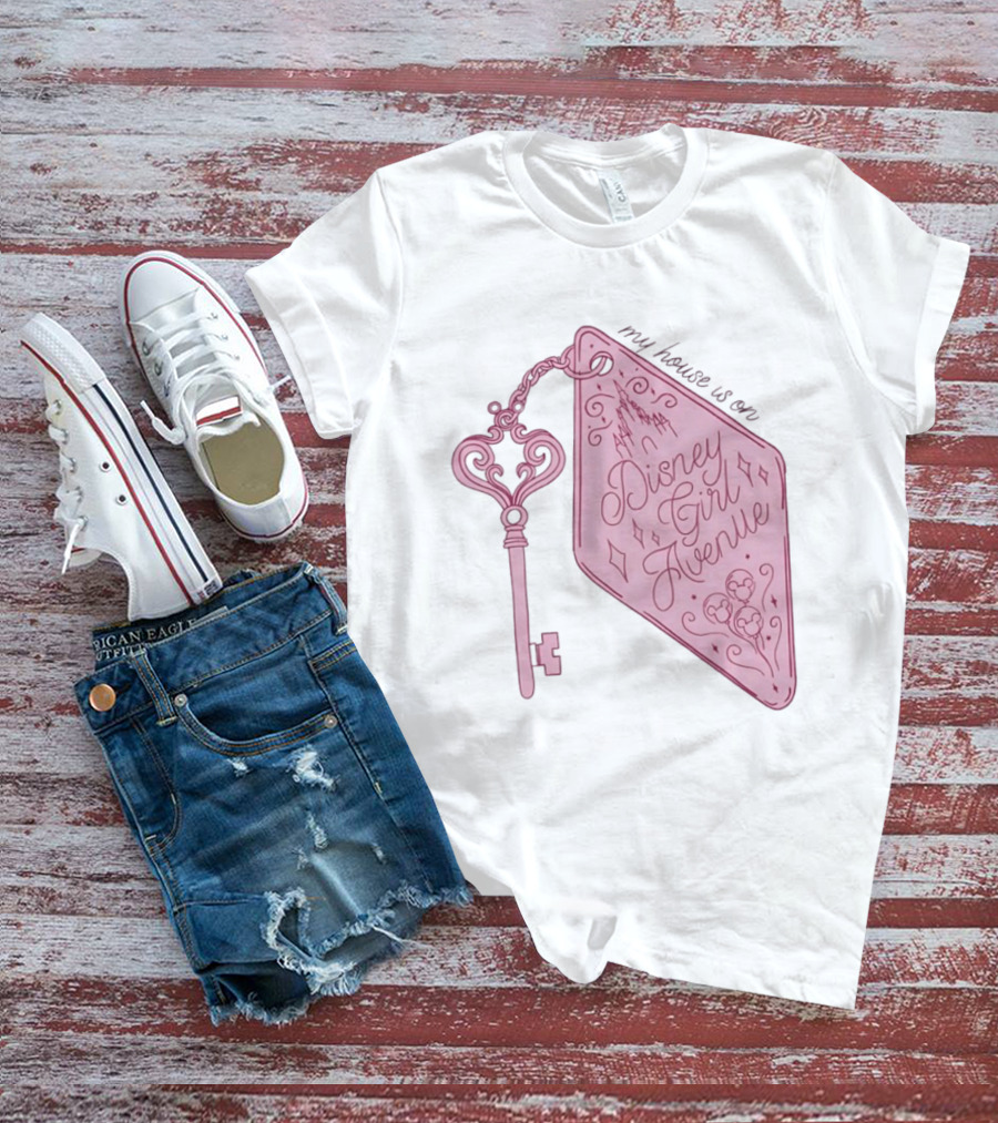 Disney Girl Avenue My House Is On Castle Key T-Shirt