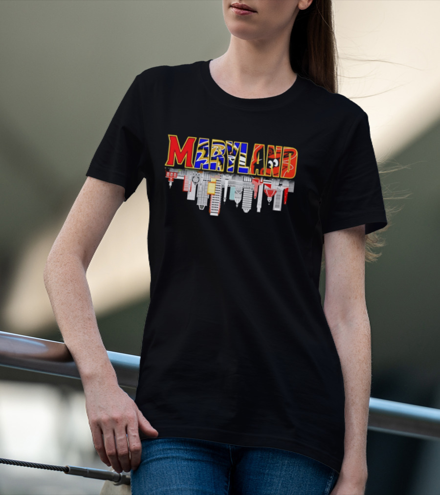 Maryland Sports Team City Skyline 2026 Urban Skyscraper Scene T-Shirt