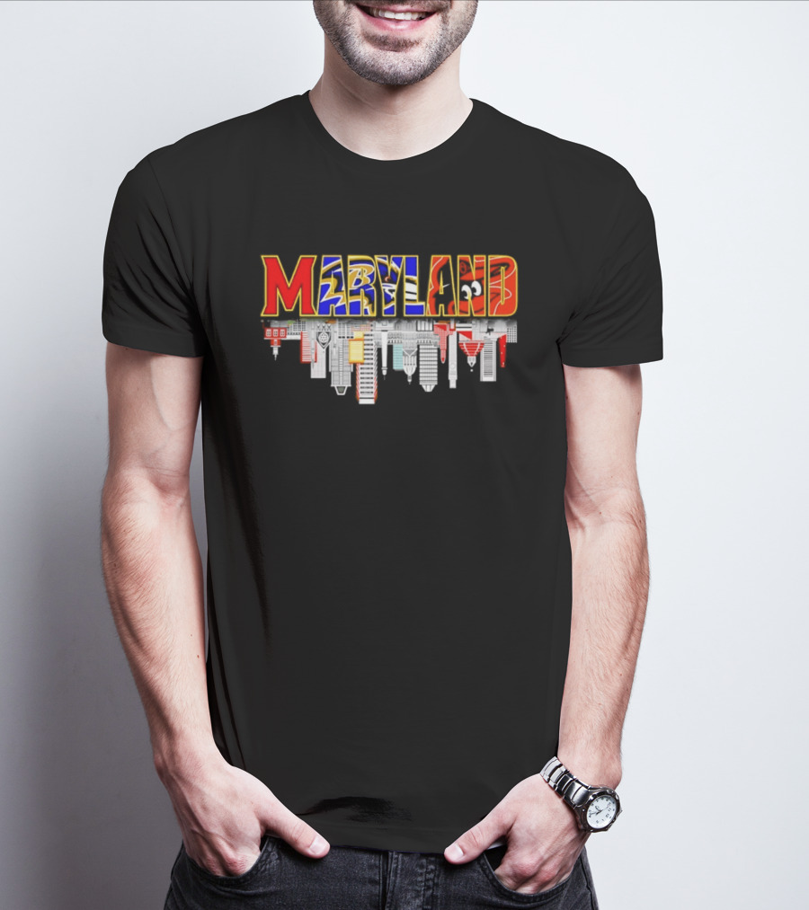 Maryland Sports Team City Skyline 2026 Urban Skyscraper Scene T-Shirt