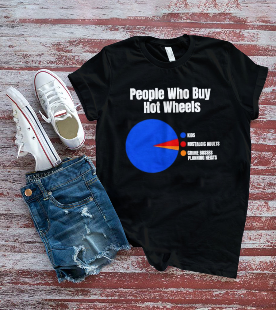 People Who Buy Hot Wheels Nostalgic Adults Crime Bosses Planning Heists Pie Chart T-Shirt