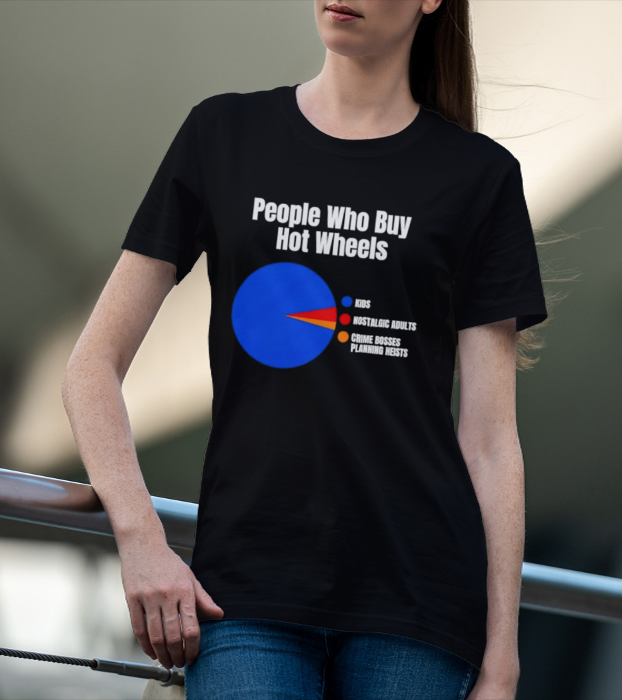 People Who Buy Hot Wheels Nostalgic Adults Crime Bosses Planning Heists Pie Chart T-Shirt