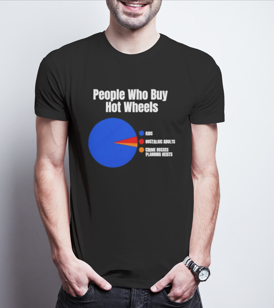 People Who Buy Hot Wheels Nostalgic Adults Crime Bosses Planning Heists Pie Chart T-Shirt