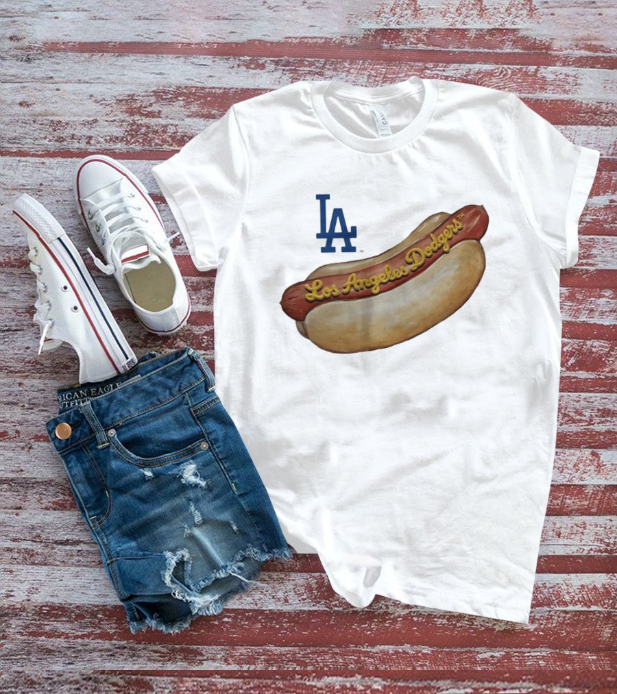Los Angeles Dodgers Hot Dog MLB 2026 Season LA Team T-Shirt