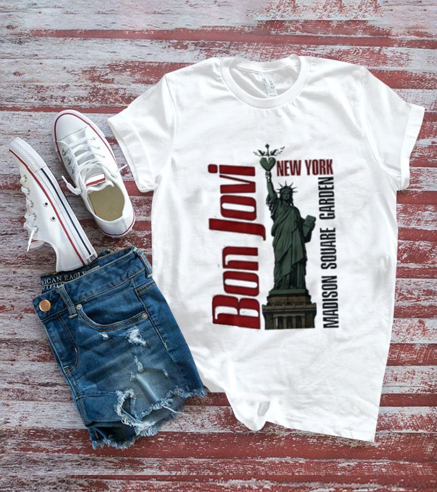 Bon Jovi Statue Of Liberty New York Madison Square Garden T-Shirt