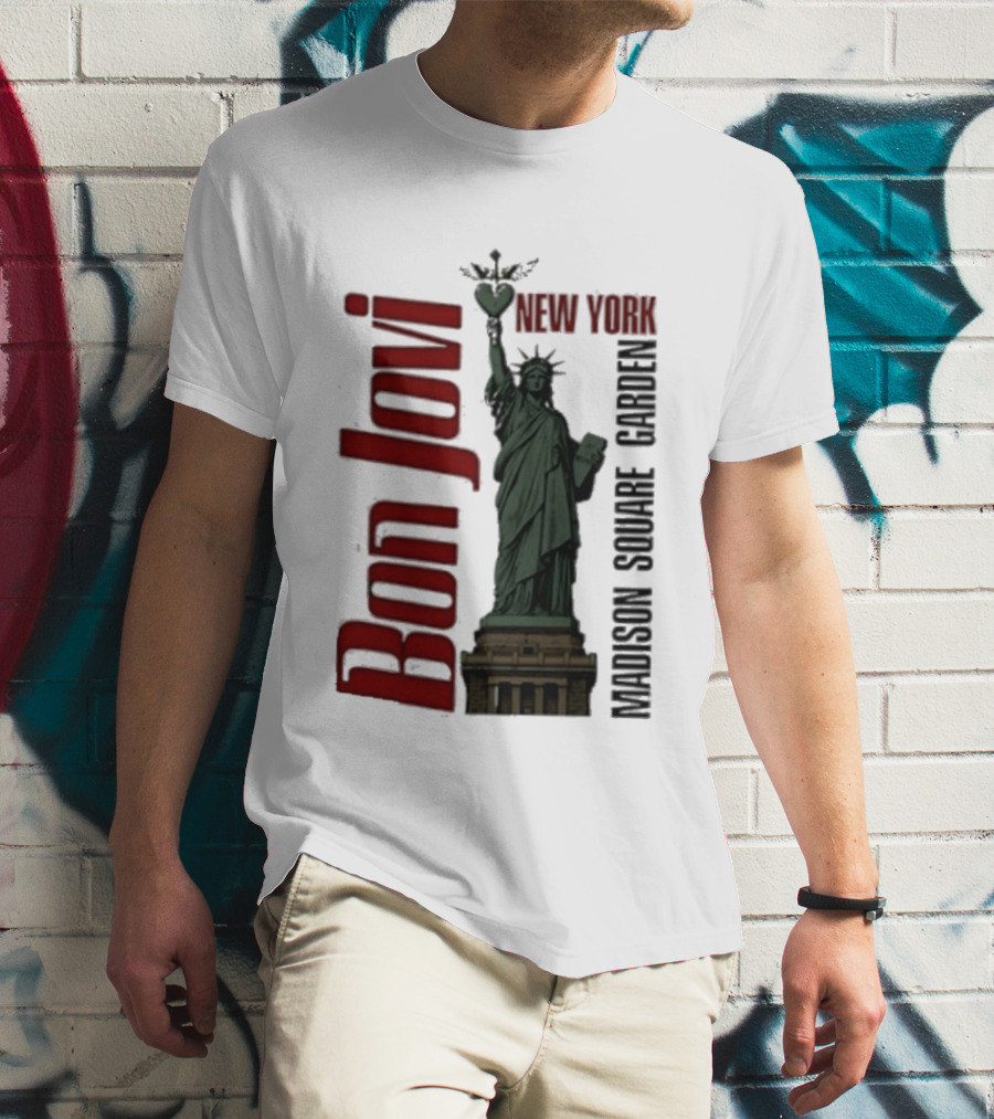 Bon Jovi Statue Of Liberty New York Madison Square Garden T-Shirt