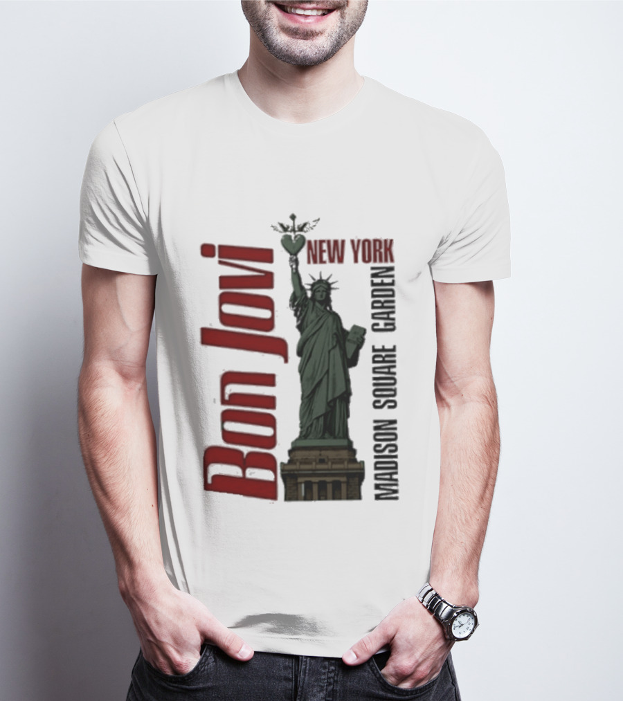 Bon Jovi Statue Of Liberty New York Madison Square Garden T-Shirt