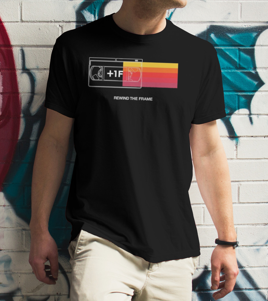 Rewind The Frame Retro VHS Tape 80s Aesthetic T-Shirt