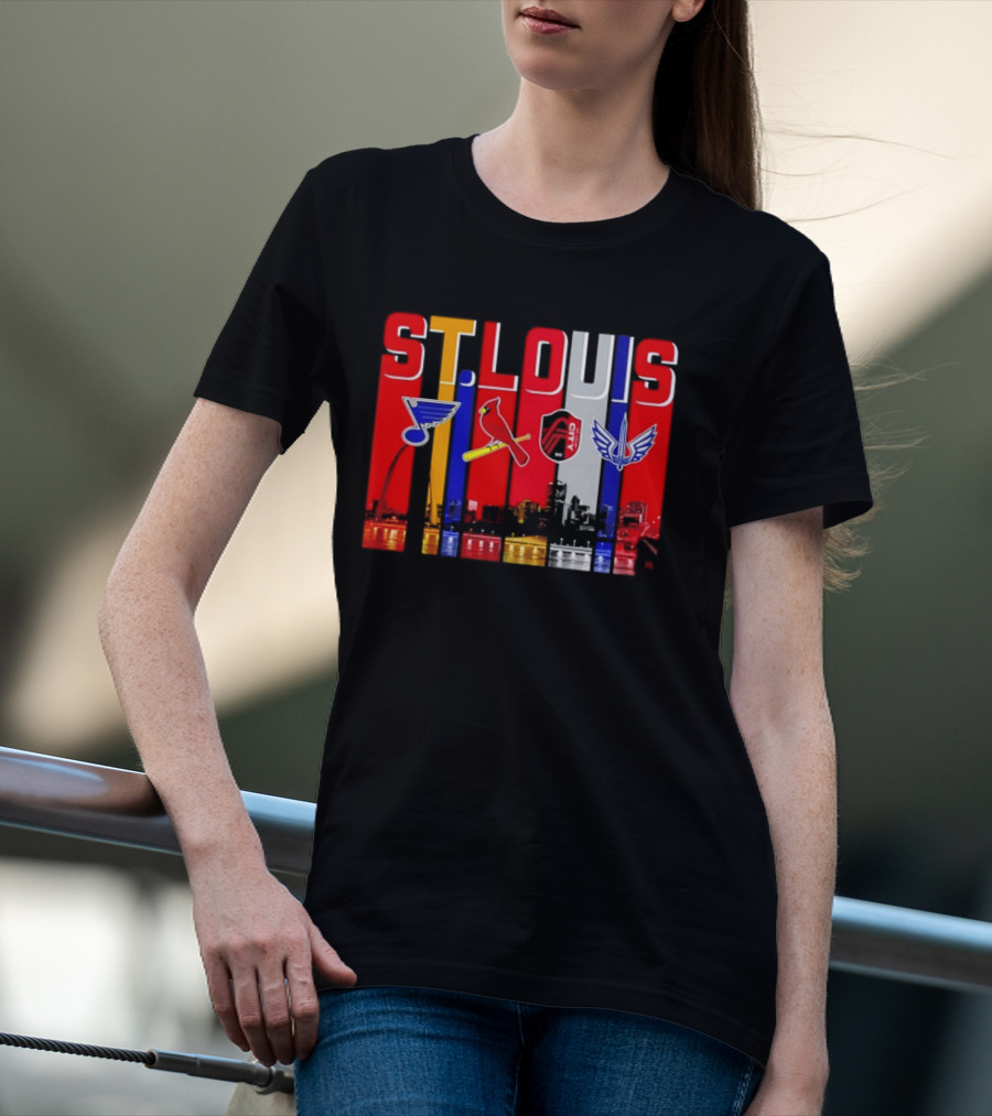St Louis City Blues Cardinals BattleHawks Skyline Season 2026 T-Shirt