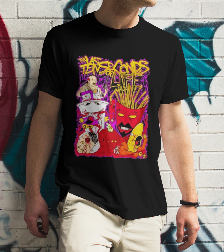 The Last Ten Seconds Of Life Aqua Teen Hunger Force Characters Frylock Master Shake Meatwad Carl T-Shirt