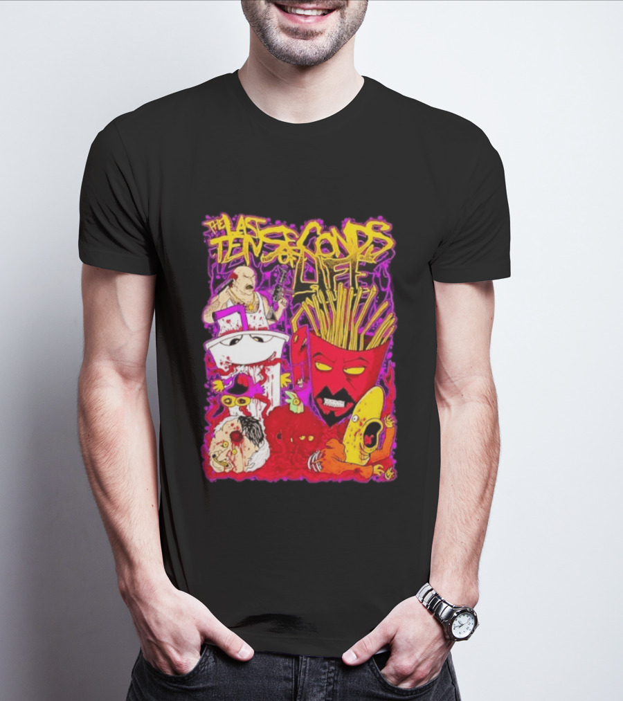 The Last Ten Seconds Of Life Aqua Teen Hunger Force Characters Frylock Master Shake Meatwad Carl T-Shirt
