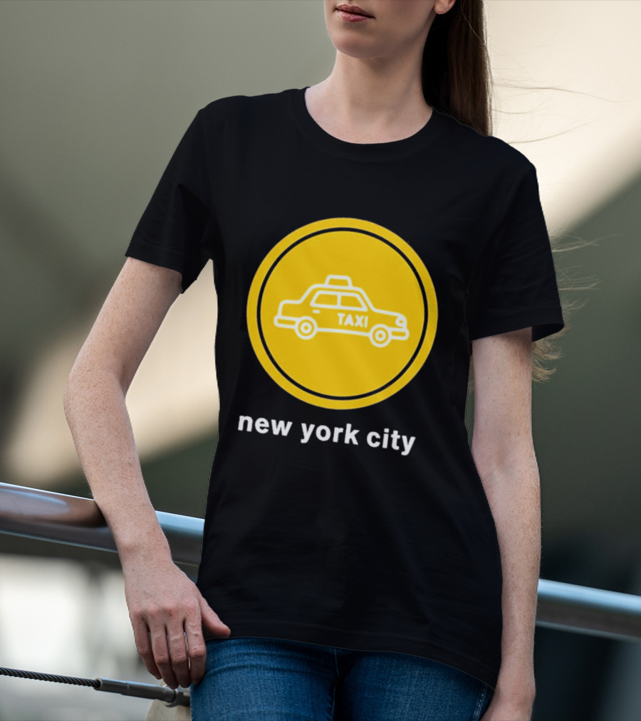 New York City Taxi Cab Blink 182 Iconic Yellow Circle T-Shirt