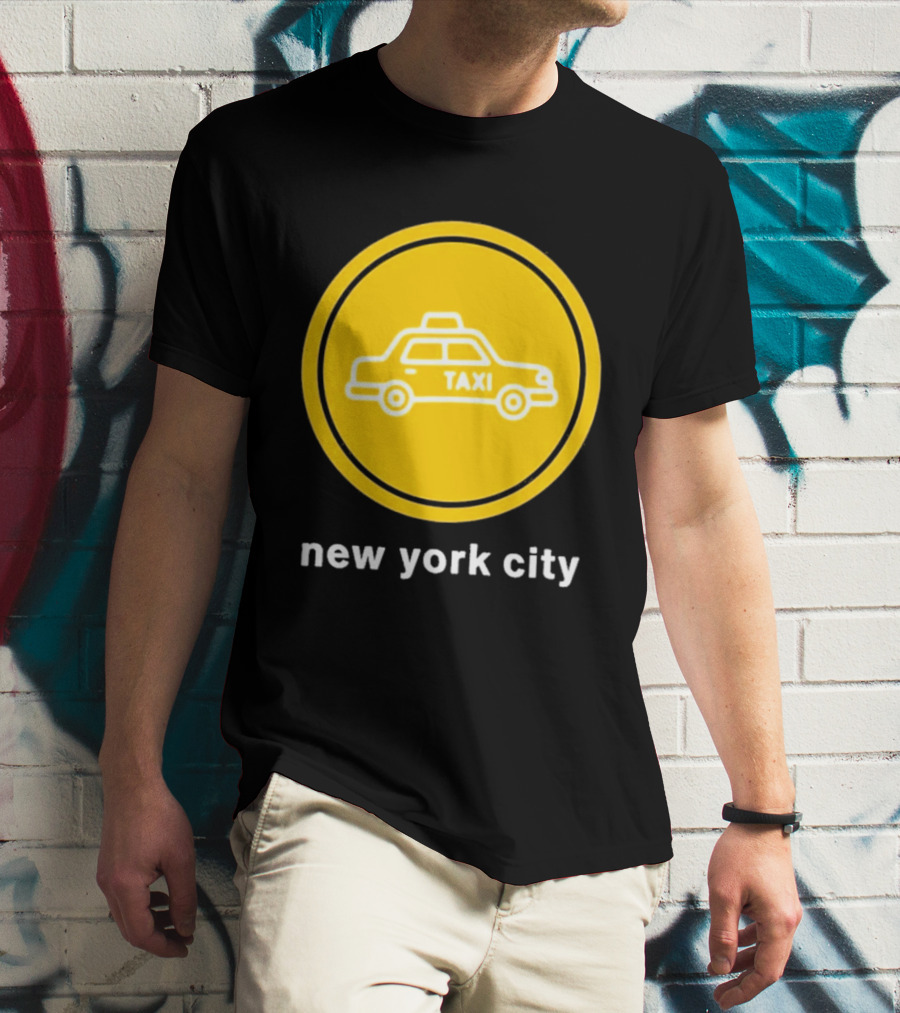 New York City Taxi Cab Blink 182 Iconic Yellow Circle T-Shirt
