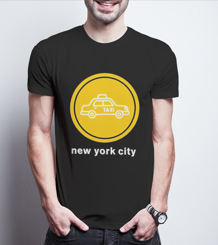 New York City Taxi Cab Blink 182 Iconic Yellow Circle T-Shirt