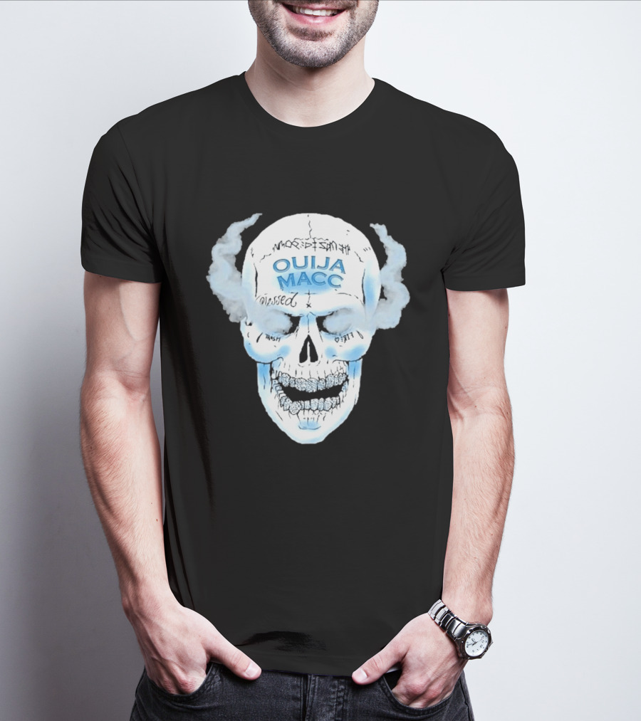 Ouija Macc Skull Blessed Trash Smoke Effect Design D 977 T-Shirt