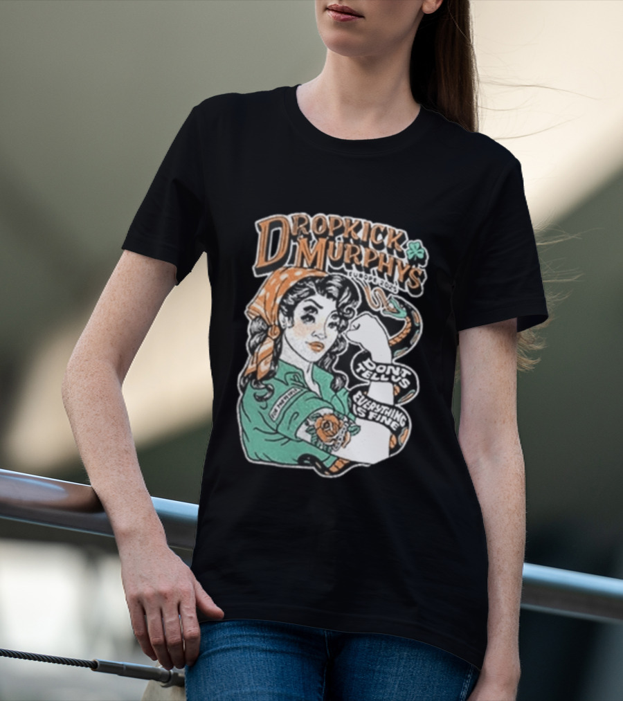 Dropkick Murphys Europe 2025 Tour Don't Tell Us Everything Is Fine Snake T-Shirt