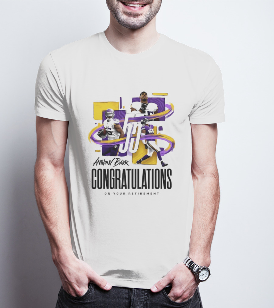 Anthony Barr 55 Minnesota Vikings Congratulations On Your Retirement T-Shirt