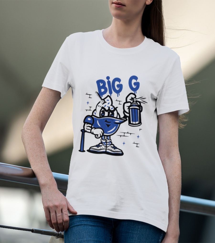 Big G New York Yankees Graffiti Street Art Character Spray Can T-Shirt