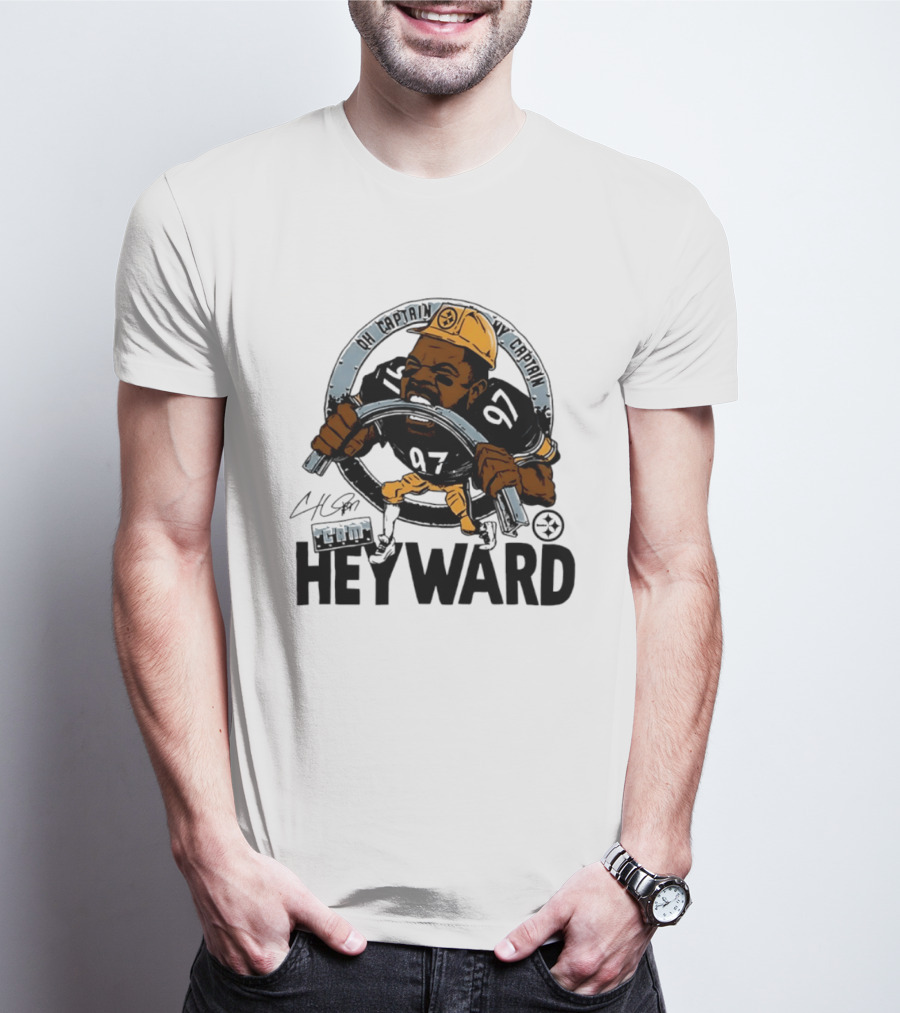 Pittsburgh Steelers Captain Cam Heyward Caricature NFL Number 97 T-Shirt