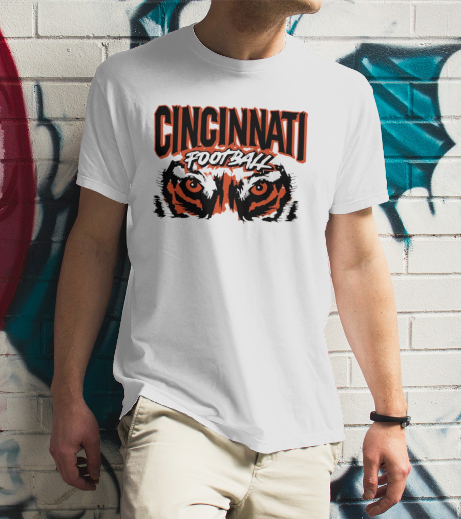 Cincinnati Football Tiger Eyes Grunge T-Shirt