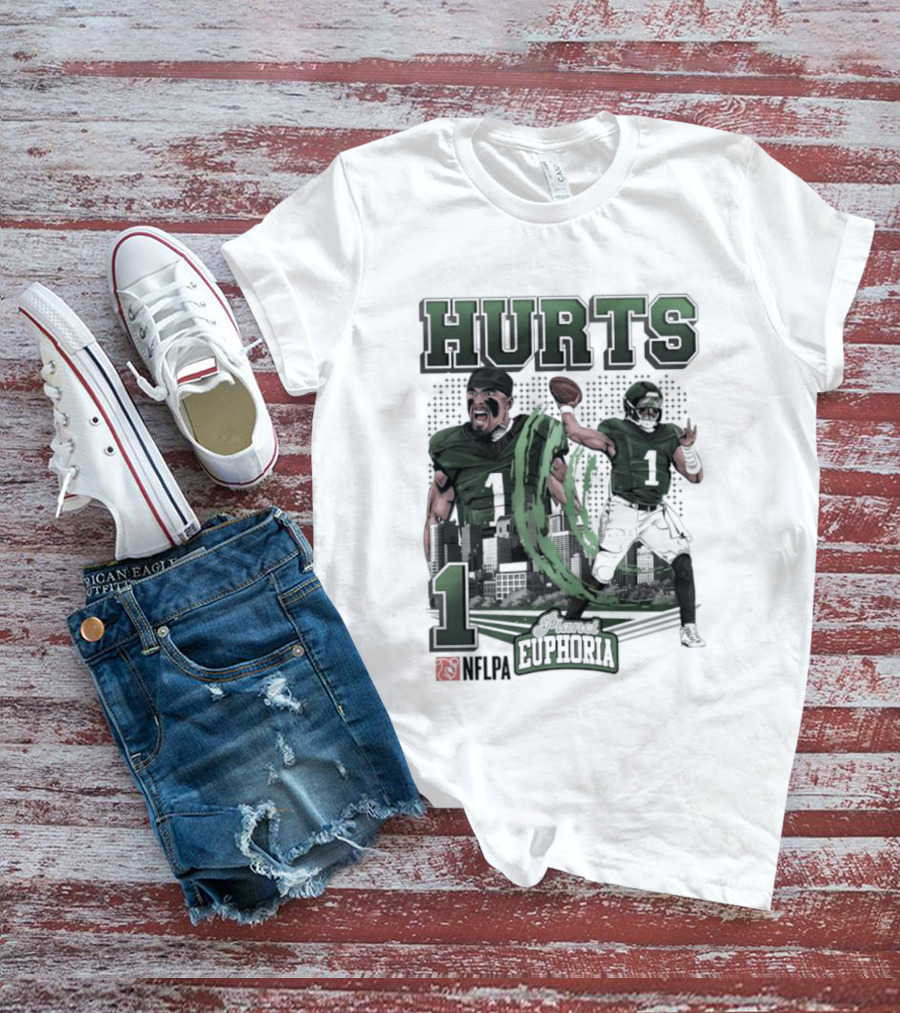Jalen Hurts 1 Euphoria Philadelphia Eagles Player Collage T-Shirt