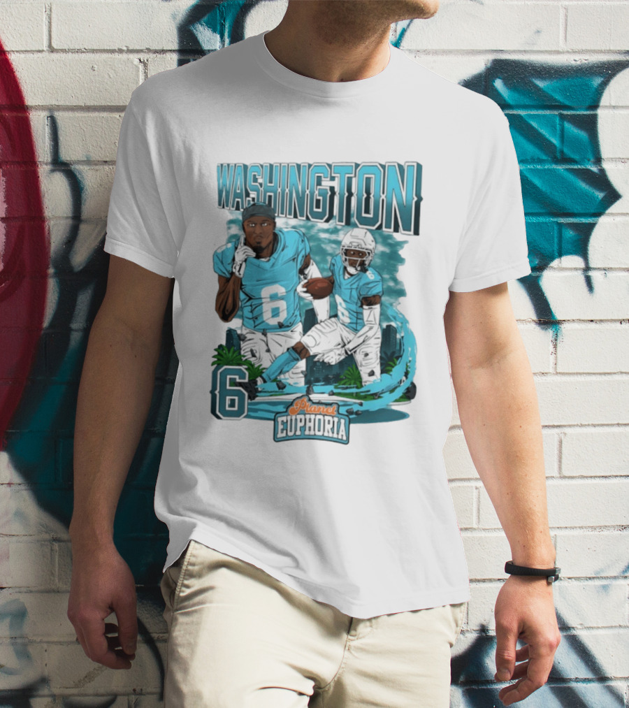 Miami Dolphins Football Washington 6 Player Planet Euphoria T-Shirt