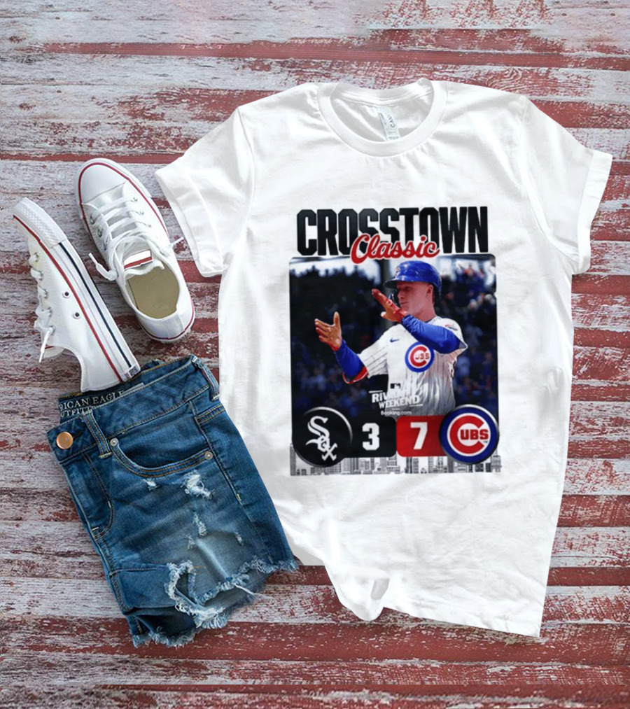 Crosstown Classic Cubs Victory Over White Sox 7 3 Pete Crow Armstrong MLB Rival Weekend T-Shirt