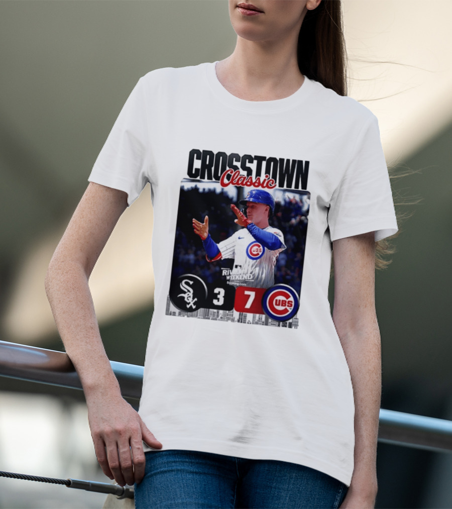 Crosstown Classic Cubs Victory Over White Sox 7 3 Pete Crow Armstrong MLB Rival Weekend T-Shirt
