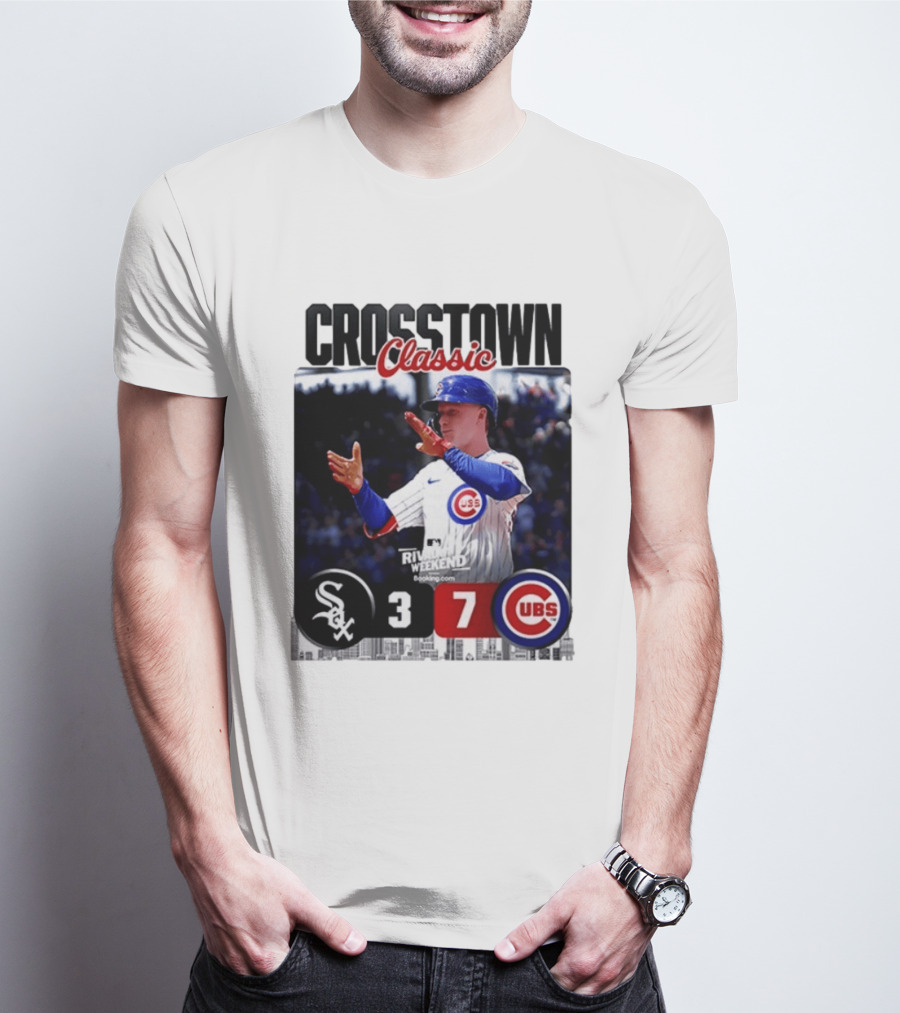 Crosstown Classic Cubs Victory Over White Sox 7 3 Pete Crow Armstrong MLB Rival Weekend T-Shirt