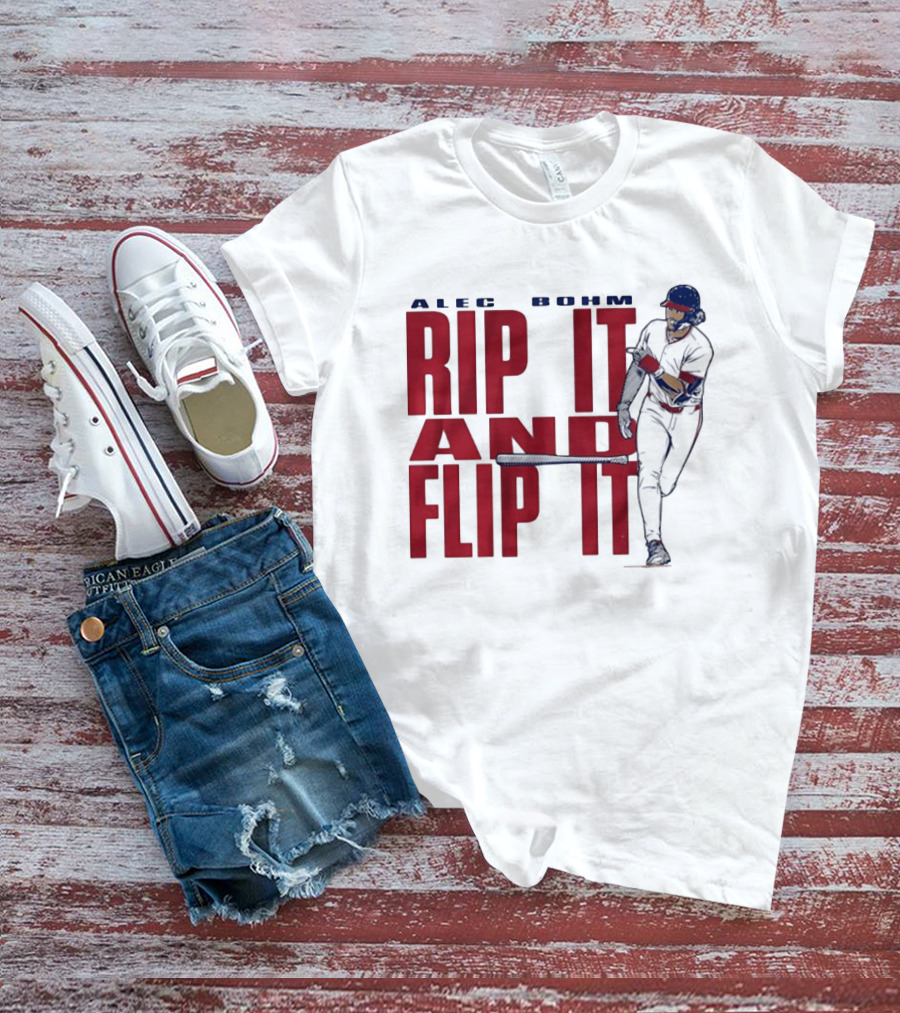 Philadelphia Phillies Alec Bohm Rip It And Flip It Baseball Player T-Shirt
