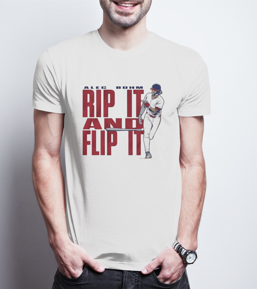 Philadelphia Phillies Alec Bohm Rip It And Flip It Baseball Player T-Shirt