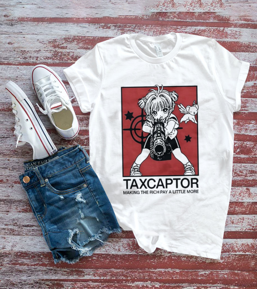 Sakura Cardcaptor Taxcaptor Making The Rich Pay A Little More Bold Anime Mashup T-Shirt