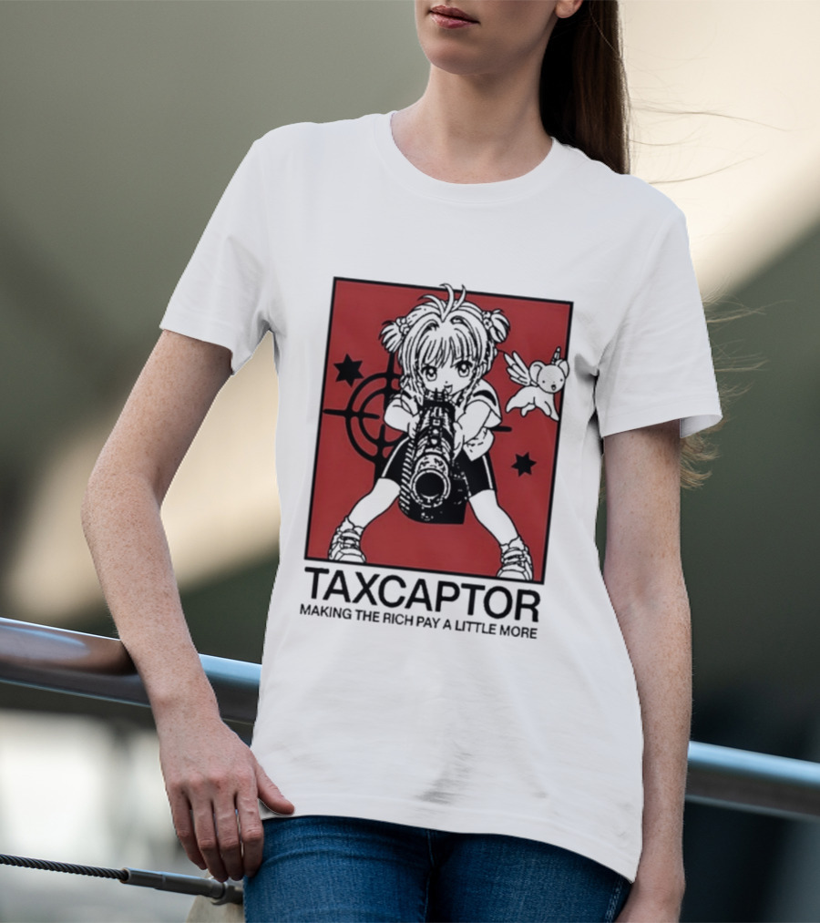 Sakura Cardcaptor Taxcaptor Making The Rich Pay A Little More Bold Anime Mashup T-Shirt