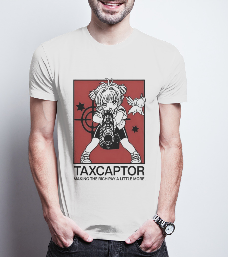 Sakura Cardcaptor Taxcaptor Making The Rich Pay A Little More Bold Anime Mashup T-Shirt