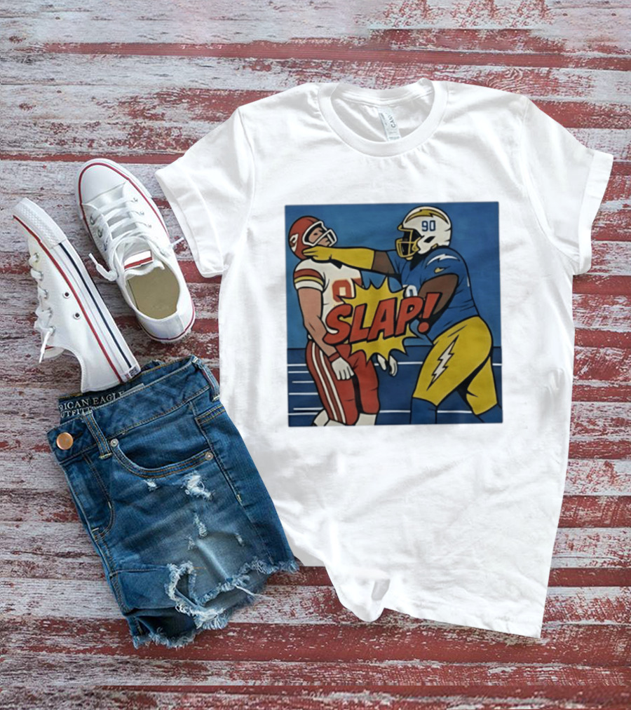SLAP Teair Tart Hits Travis Kelce Helmets Chargers Chiefs Football T-Shirt
