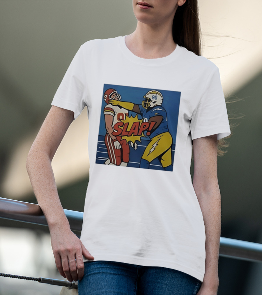 SLAP Teair Tart Hits Travis Kelce Helmets Chargers Chiefs Football T-Shirt