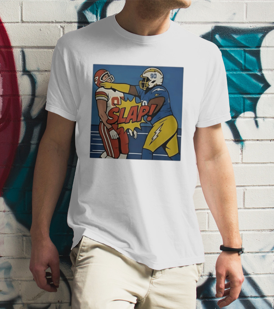 SLAP Teair Tart Hits Travis Kelce Helmets Chargers Chiefs Football T-Shirt