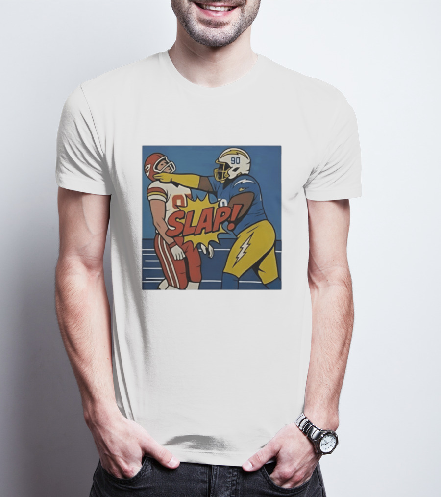 SLAP Teair Tart Hits Travis Kelce Helmets Chargers Chiefs Football T-Shirt