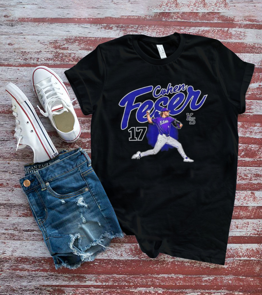 Cohen Feser 17 Kansas State Wildcats NCAA Player KS Baseball T-Shirt