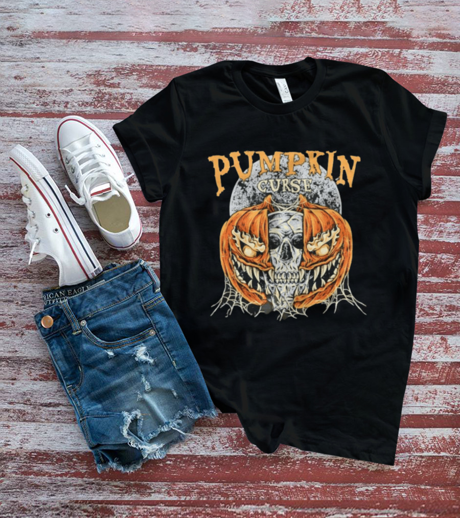 Pumpkin Curse Halloween Skull Horror Spooky T-Shirt