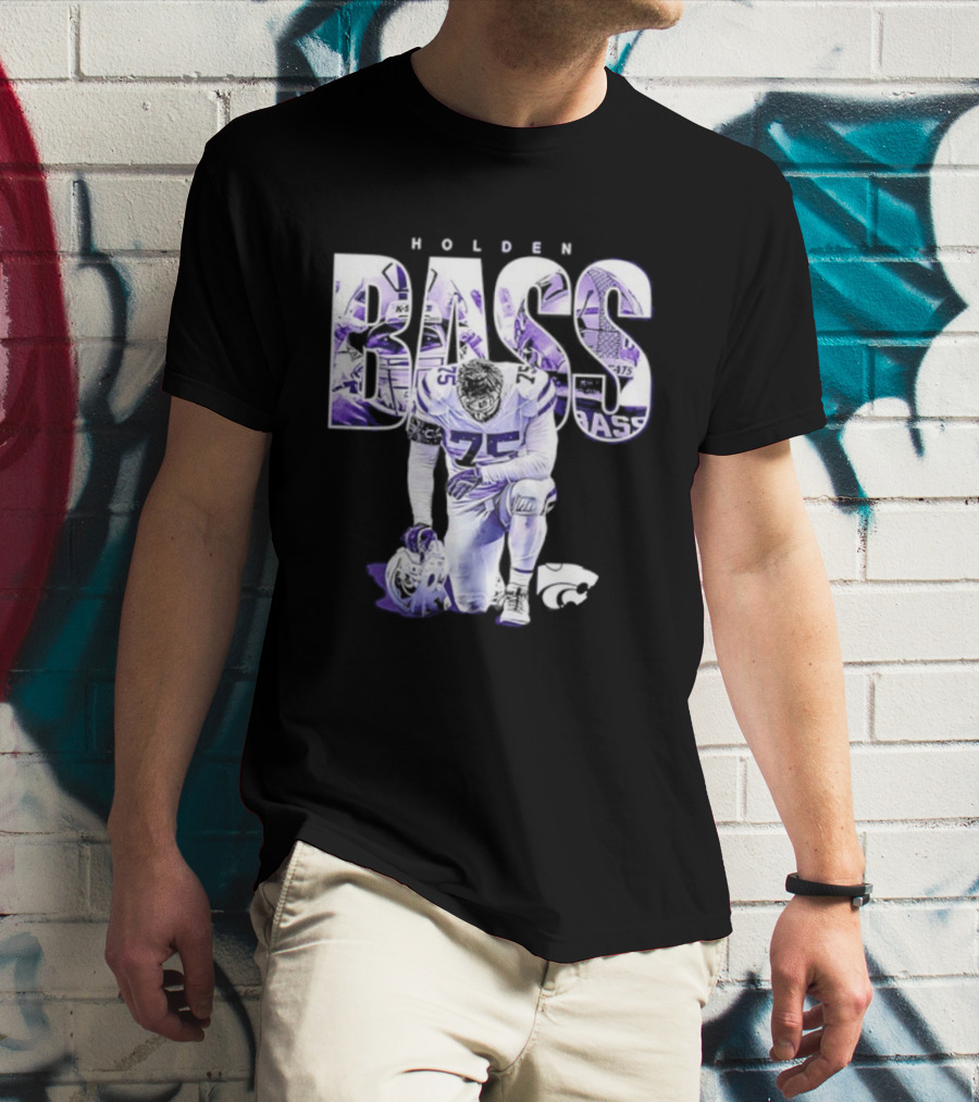 Holden Bass 75 Kansas State NCAA Football Stamped Show Respect T-Shirt