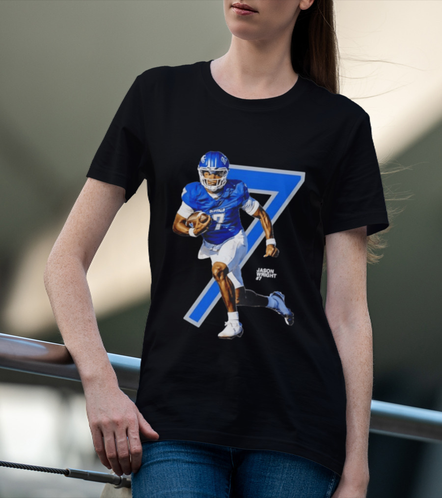 Buffalo Bulls Quarterback Jason Wright Number 7 NCAA Football Star Player T-Shirt